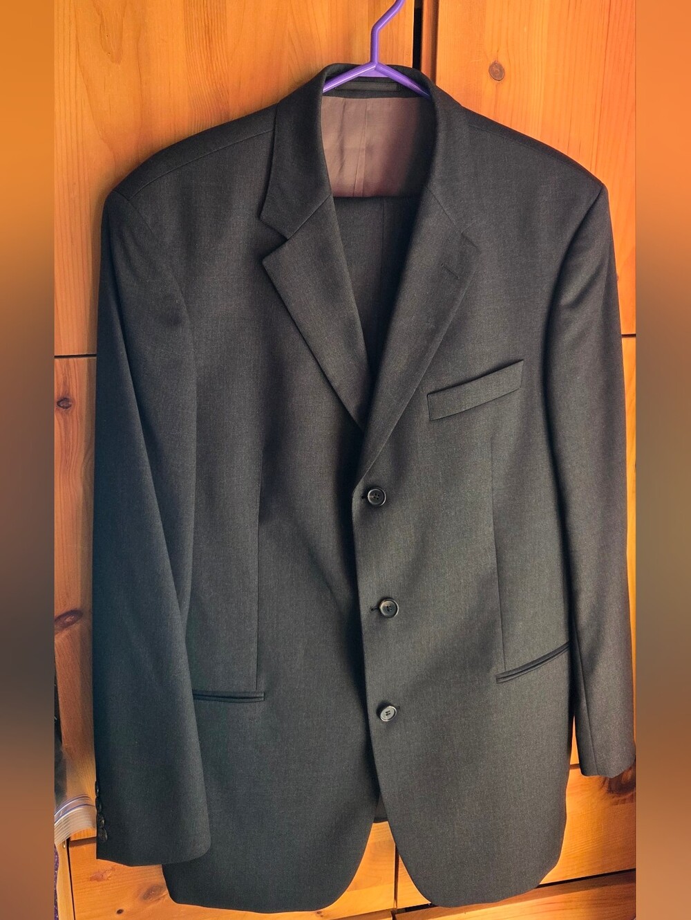 Boss Men's Charcoal Grey Einstein Sigma Virgin Wool 2 Piece Suit Size 40